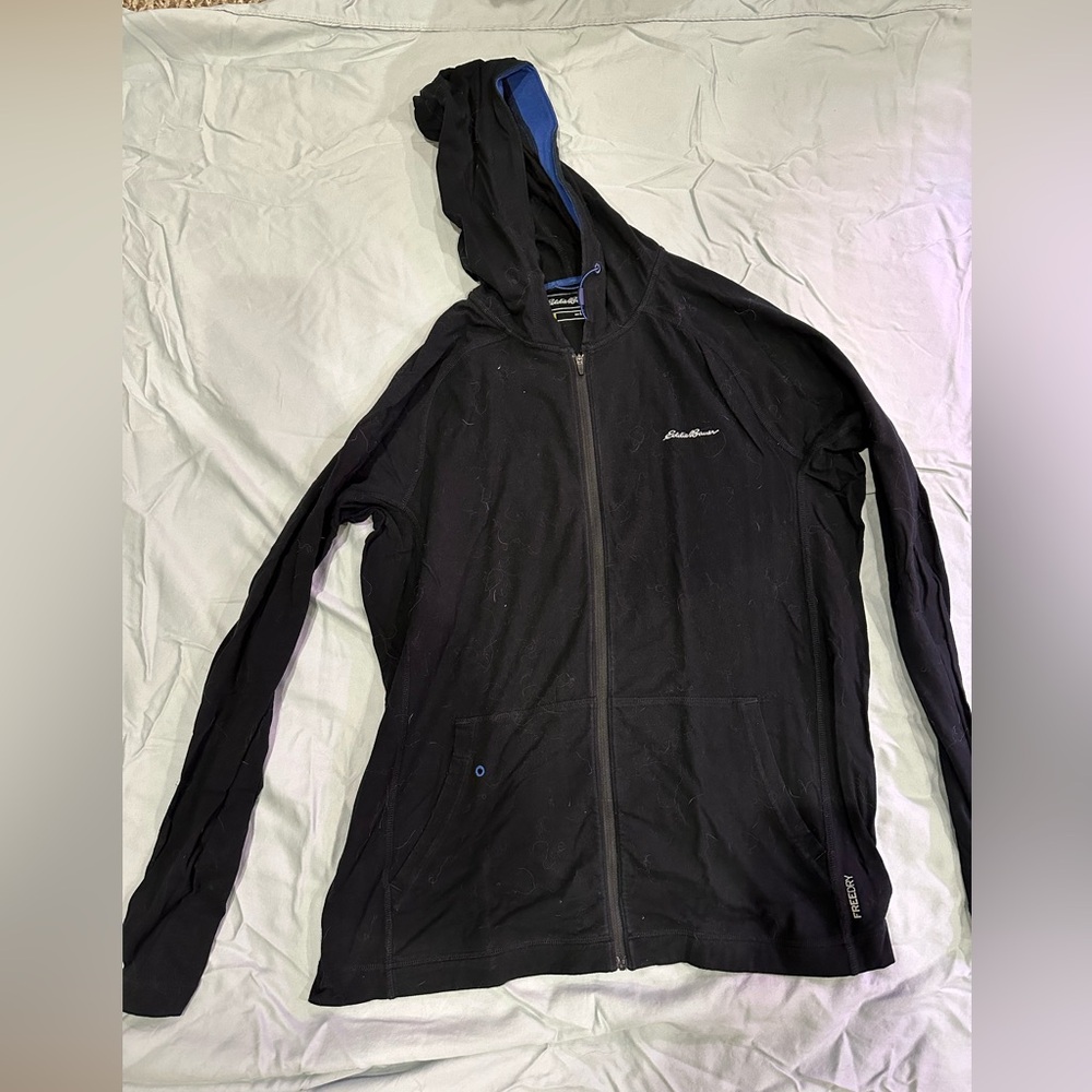 Eddie Bauer Black Light Weight Hoodie men's size 'L'